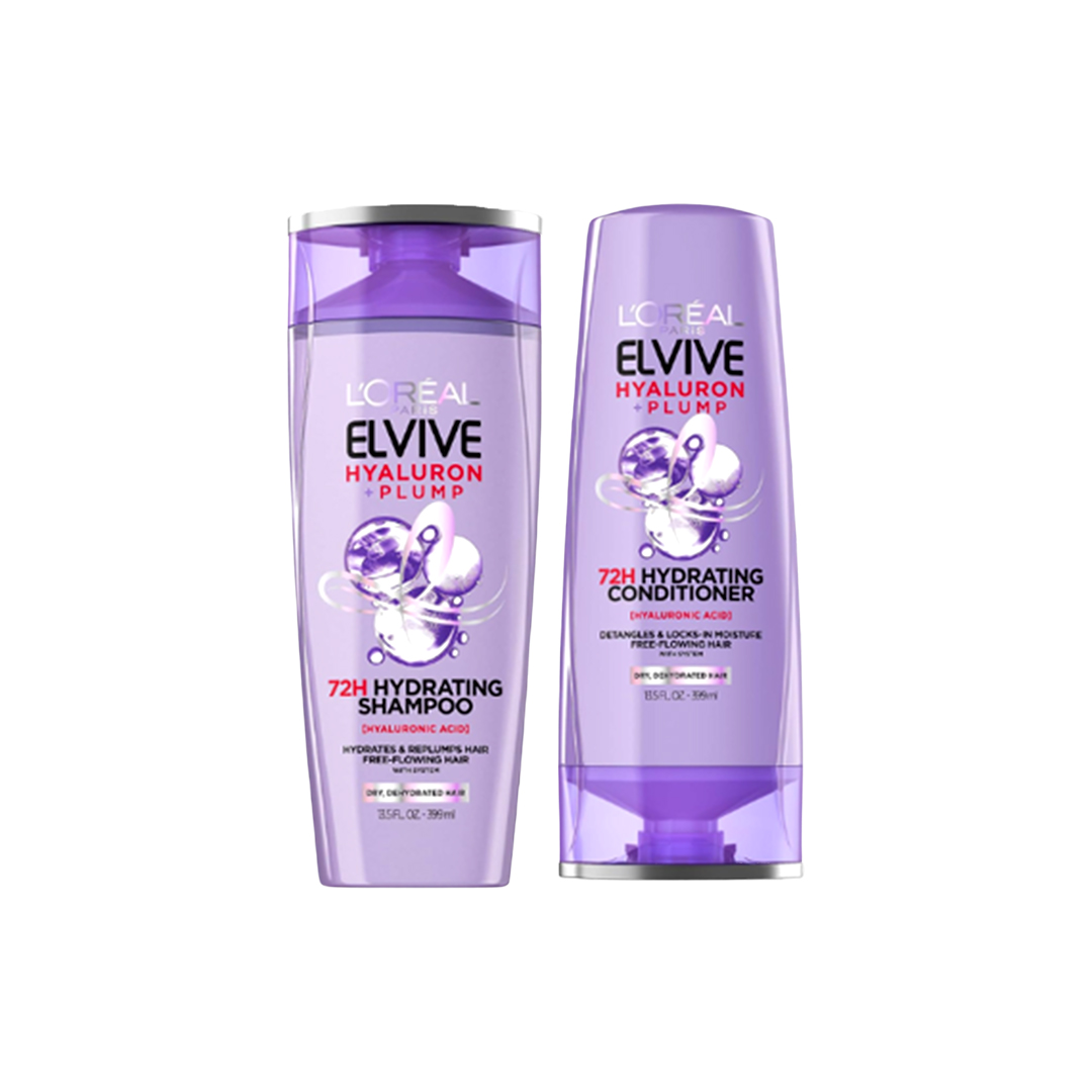 L'Oréal Paris Hyaluron Plump Shampoo & Conditioner Set 375ml x2 – Deep Hydration & Frizz Control | Made in France