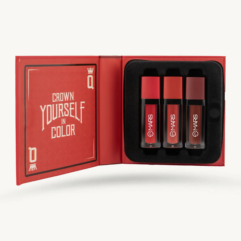 MARS Queen of Mattes Set of 03 Liquid Lipsticks – 03 Peaches & Nudes